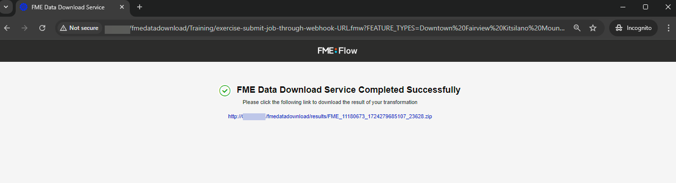 Download link containing GeoJSON